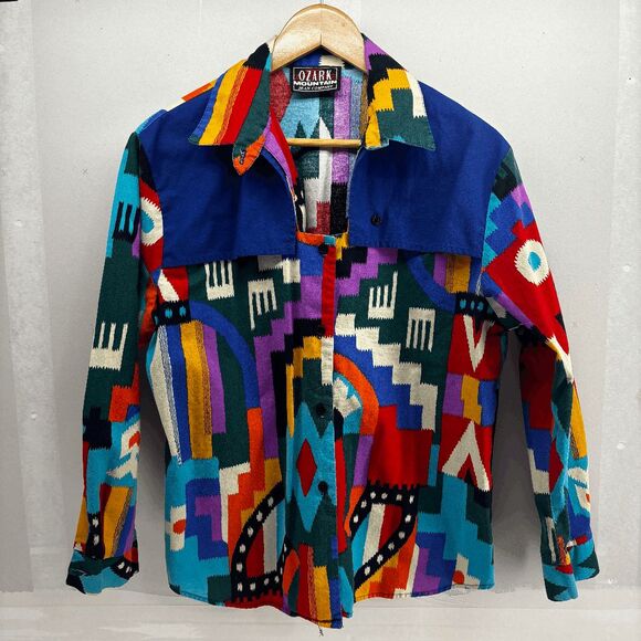 Vintage Ozark Mountain Jean Company Aztec Southwest Womens Size Large Shirt - Picture 3 of 5